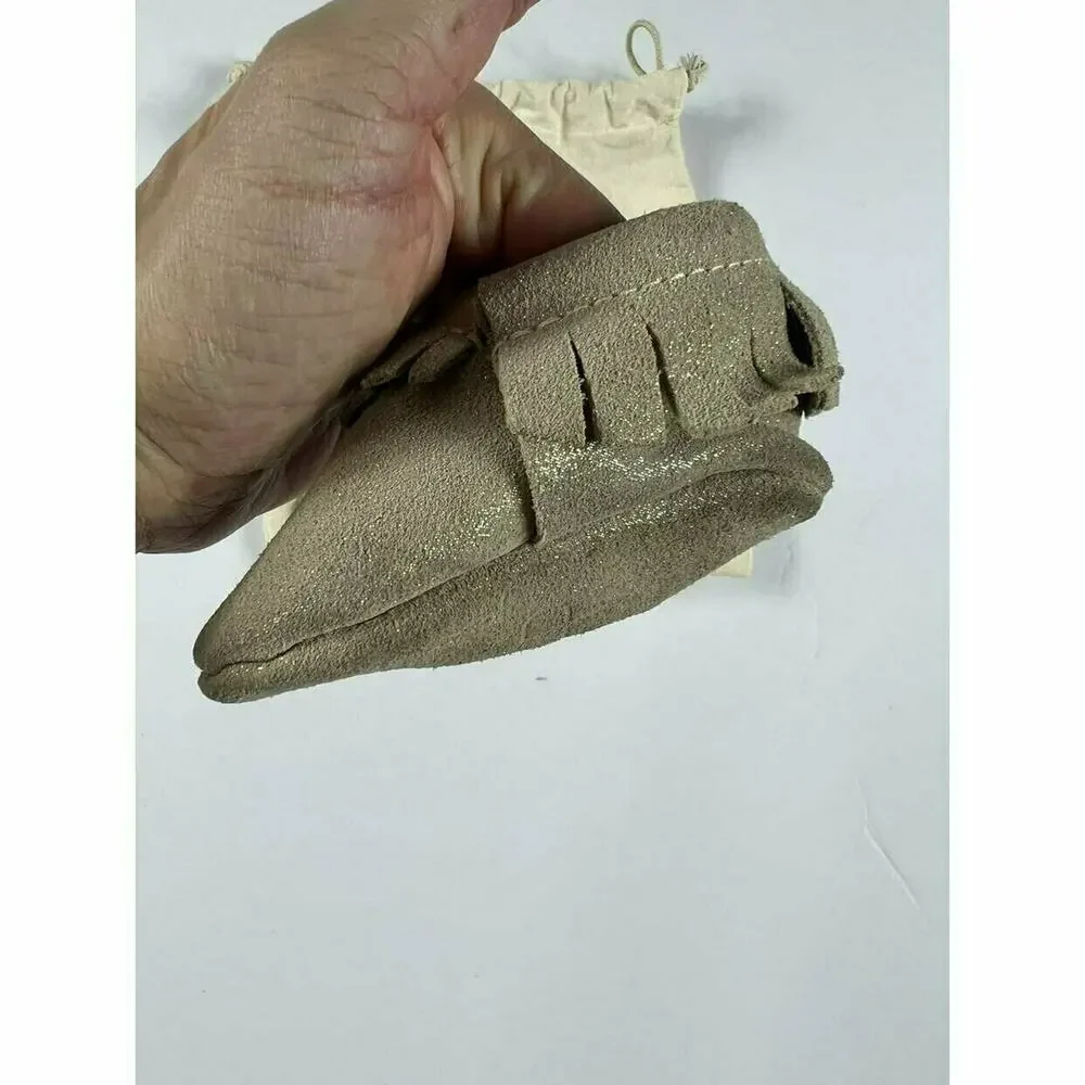 Freshly Picked Gold Sparkle Leather Moccasins Size 2 (US size 4) 6-12 Months